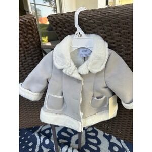 Mayoral Girl Faux Suede Sherpa Lined Jacket Baby 6M